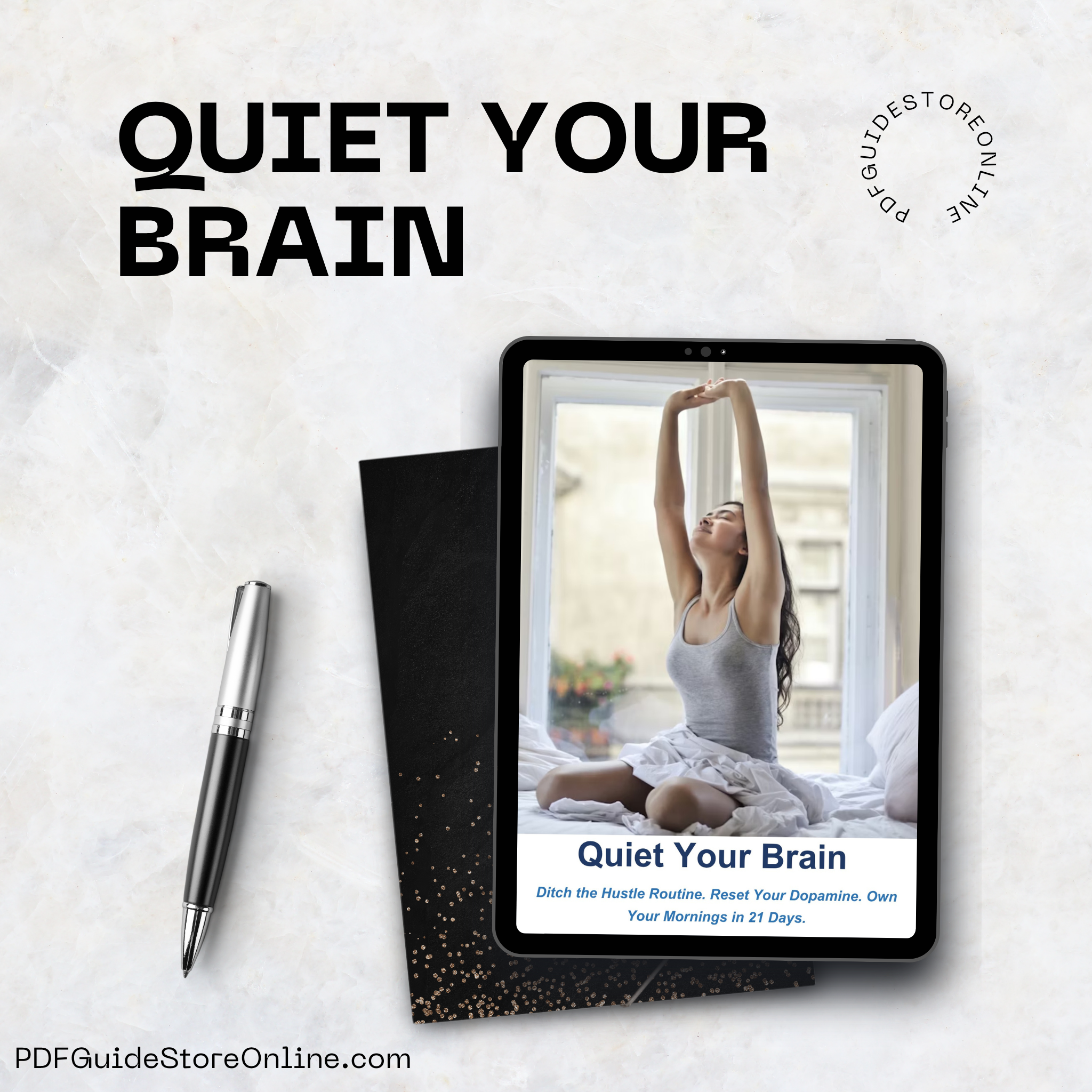 Quiet Your Brain Ditch the Hustle Routine. Reset Your Dopamine. Own Your Day in 21 Days. A 21-Day Neuroscience-Based Morning Reset